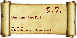 Darvas Teofil névjegykártya